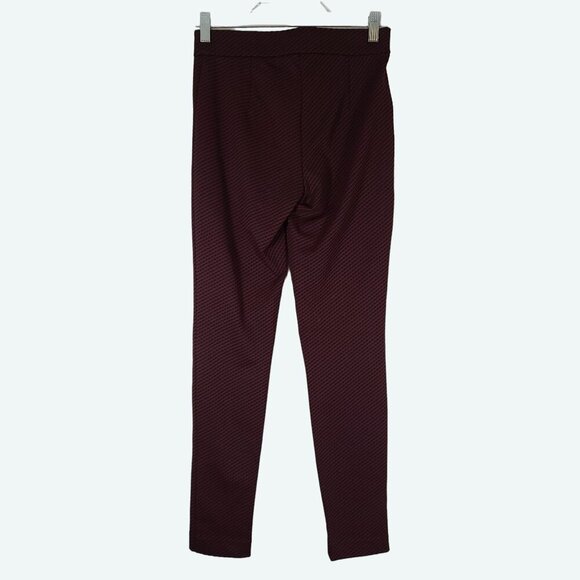 Theory Adbelle K Claymont Black Burgundy Ponte Pull On Skinny Pant Size Small - Picture 5 of 6